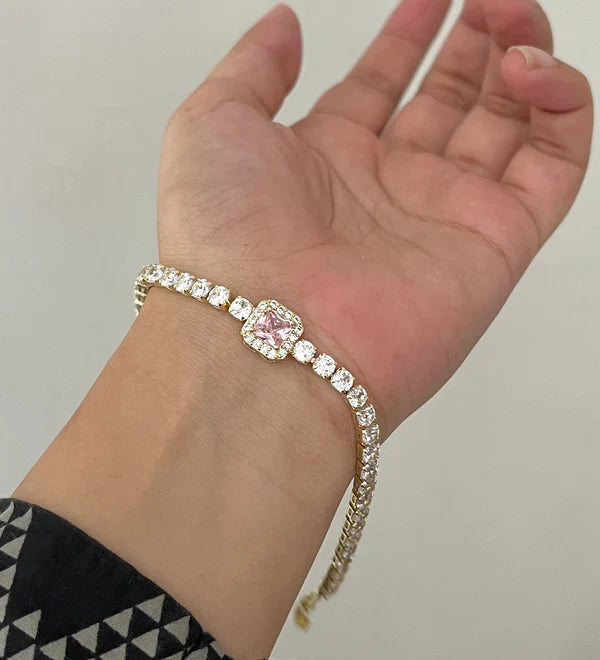 Icy Pink Zircon Bracelet