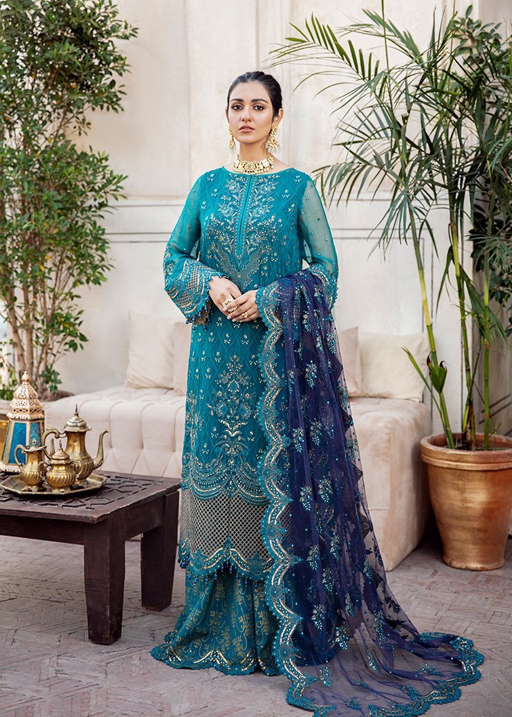 Afrozeh FALAK NAAZ 3 piece Bamber Chiffon Dress - 10954 NOOR E RIVAJ