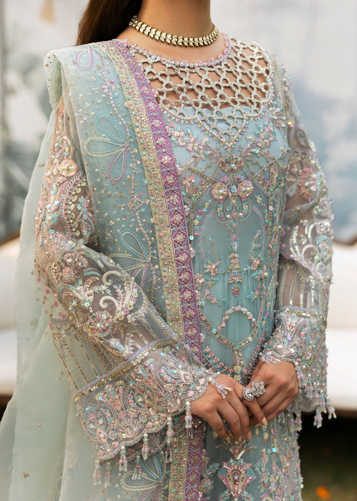 Maahi by Kanwal Malik Embroidered Organza Unstitched 3Pc Suit - AYZEL NOOR E RIVAJ