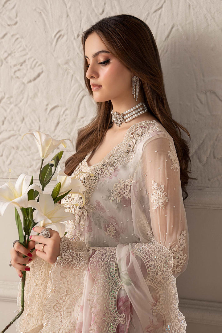 MARIA.B 3 Piece Embroidered Chiffon Suit | REPLICA MCS-25-101| NOOR E RIVAJ