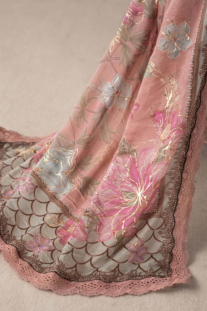 MARIA.B 3 Piece Unstitched Embroidered Chiffon | MPC-25-105