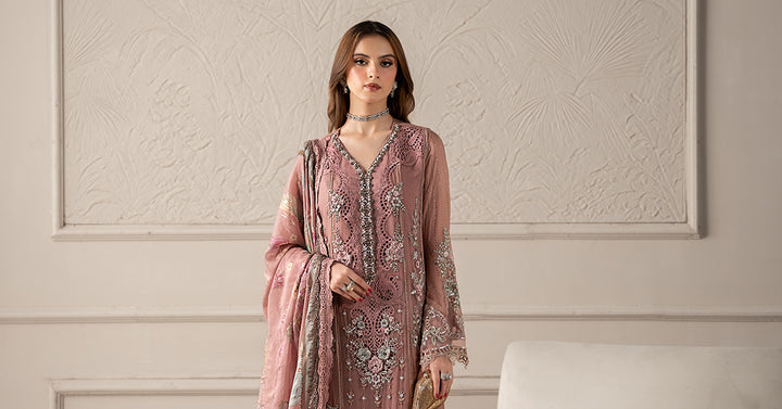 MARIA.B 3 Piece Unstitched Embroidered Chiffon | MPC-25-105