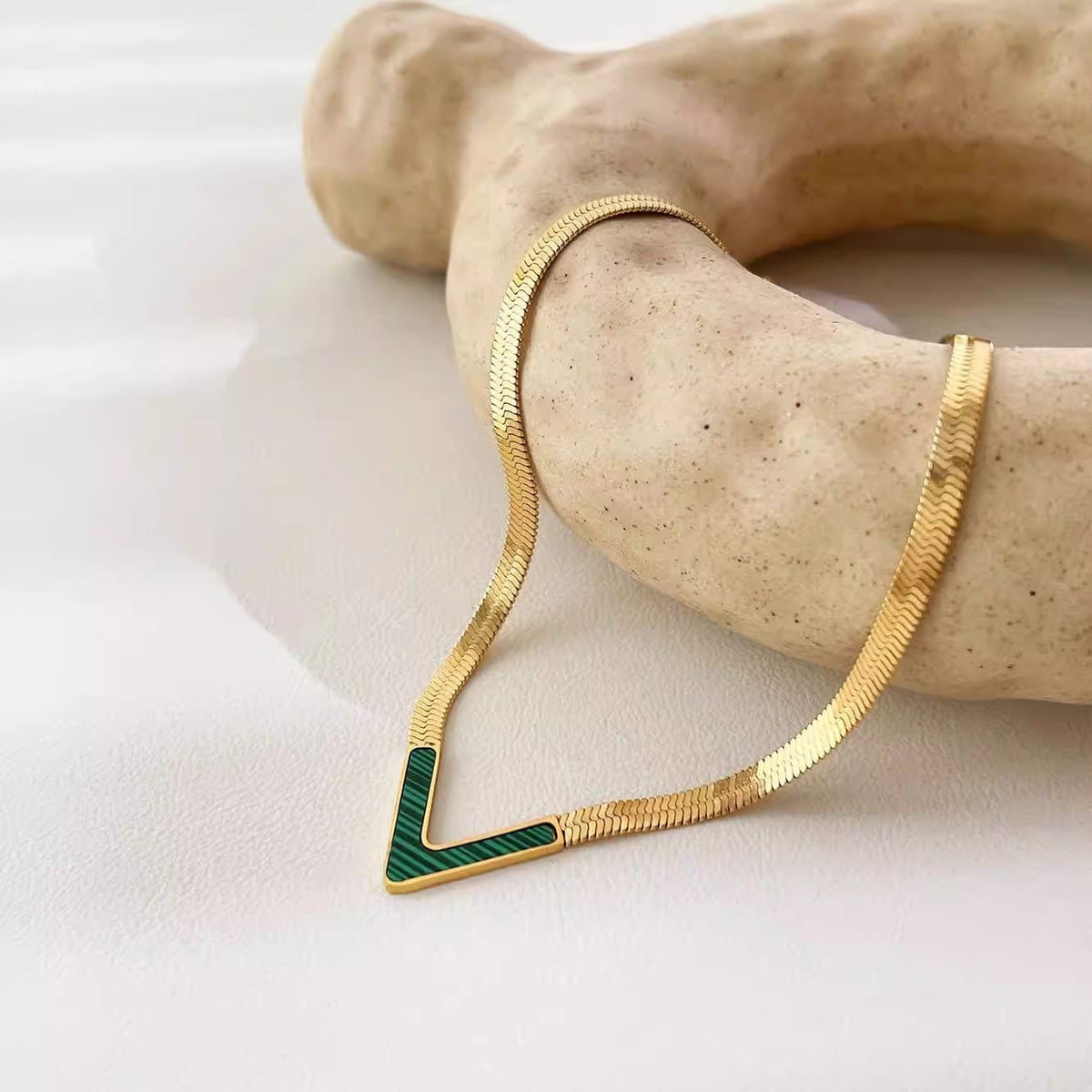 V-Shape Herringbone Chain Necklace