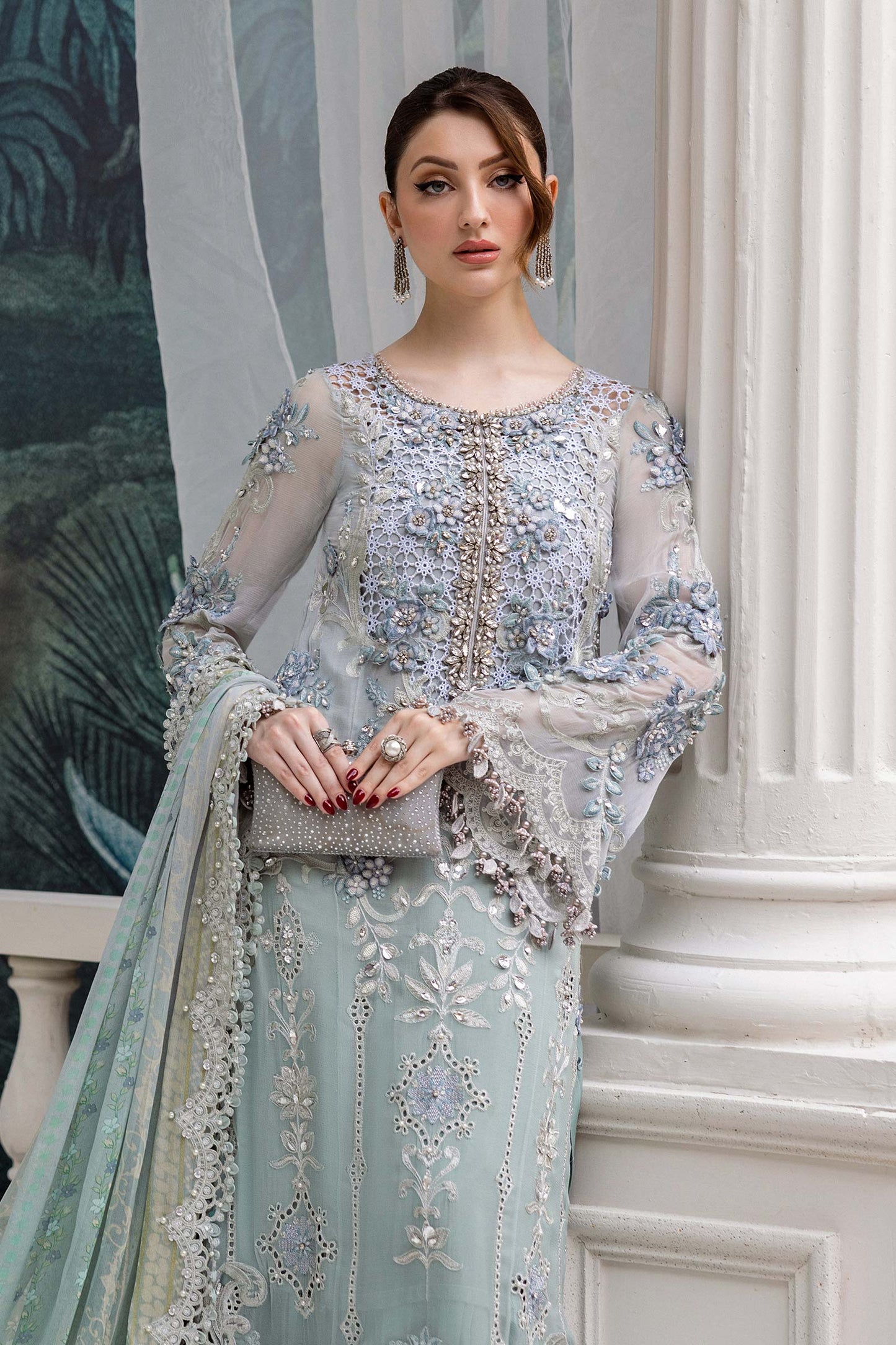 Maria B Embroidered Luxury Chiffon Unstitched 3Pc Suit MPC-25-108