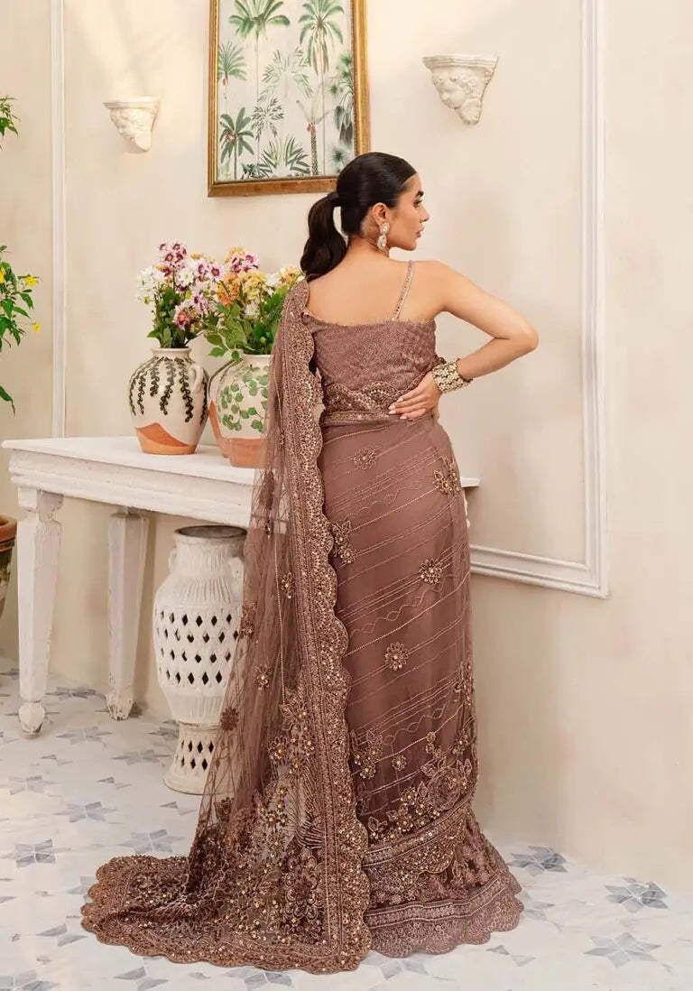 Zarqash Nora – Hand Embellished Net Saree for Weddings | Embroidered Bridal Wear | Festive ’24 Collection