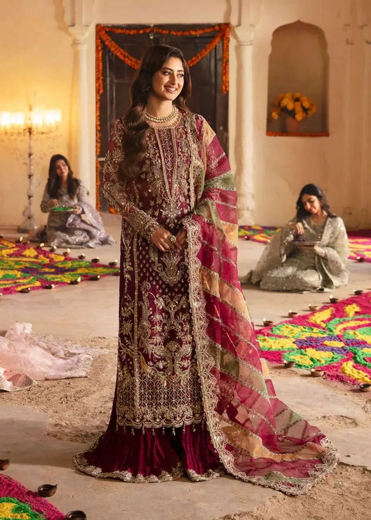Kanwal Malik Maroon Formal Collection |FALAK|