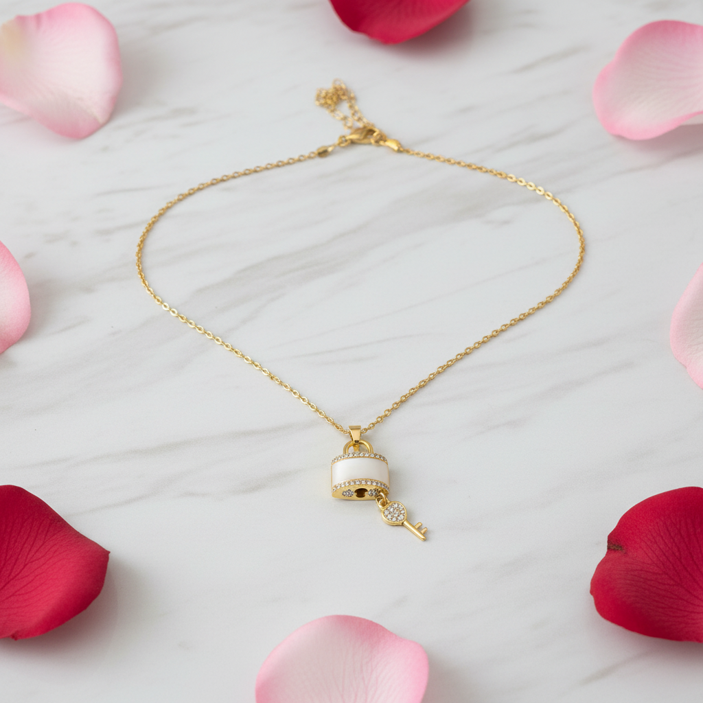 Lock & Key Pendant Necklace