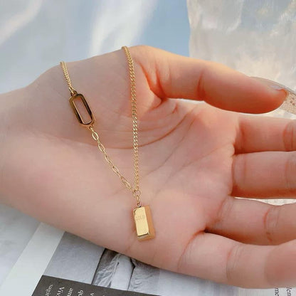 Gold Bar Pendant Necklace ✨