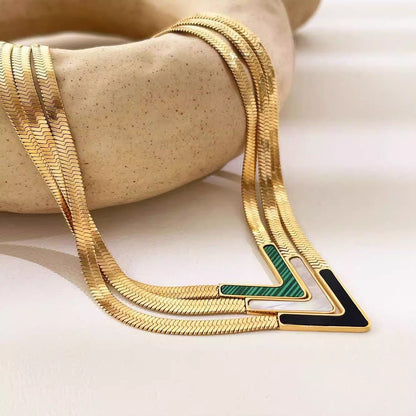 V-Shape Herringbone Chain Necklace