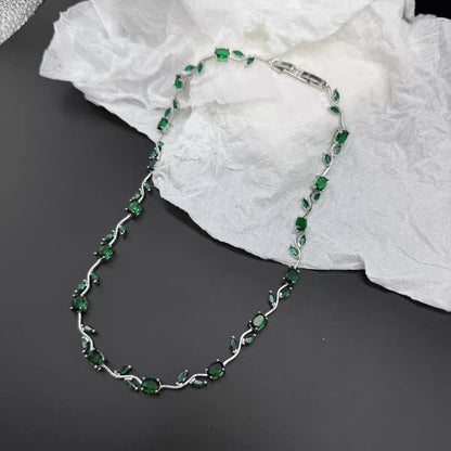 Elegant Crystal Branch Jewelry Set | Waterproof Stainless Steel Necklace & Bracelet