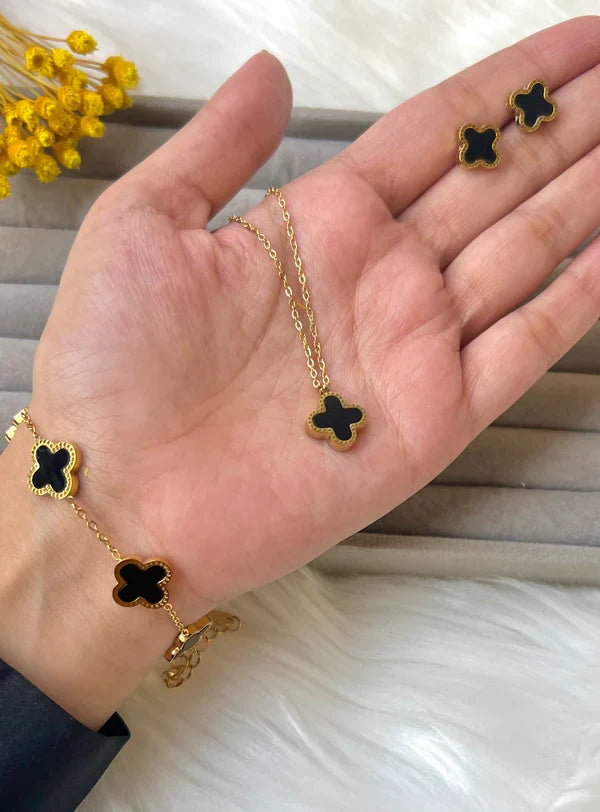Stainless steel black clover set