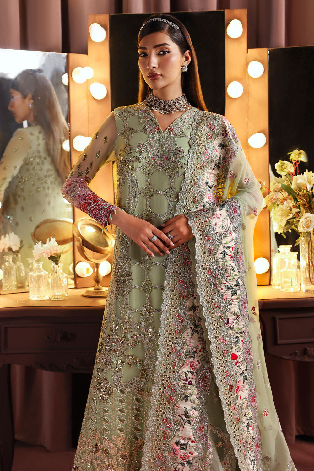 EMBROIDERED CHIFFON CH14-08 UNSTITCHED