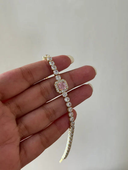 Icy Pink Zircon Bracelet