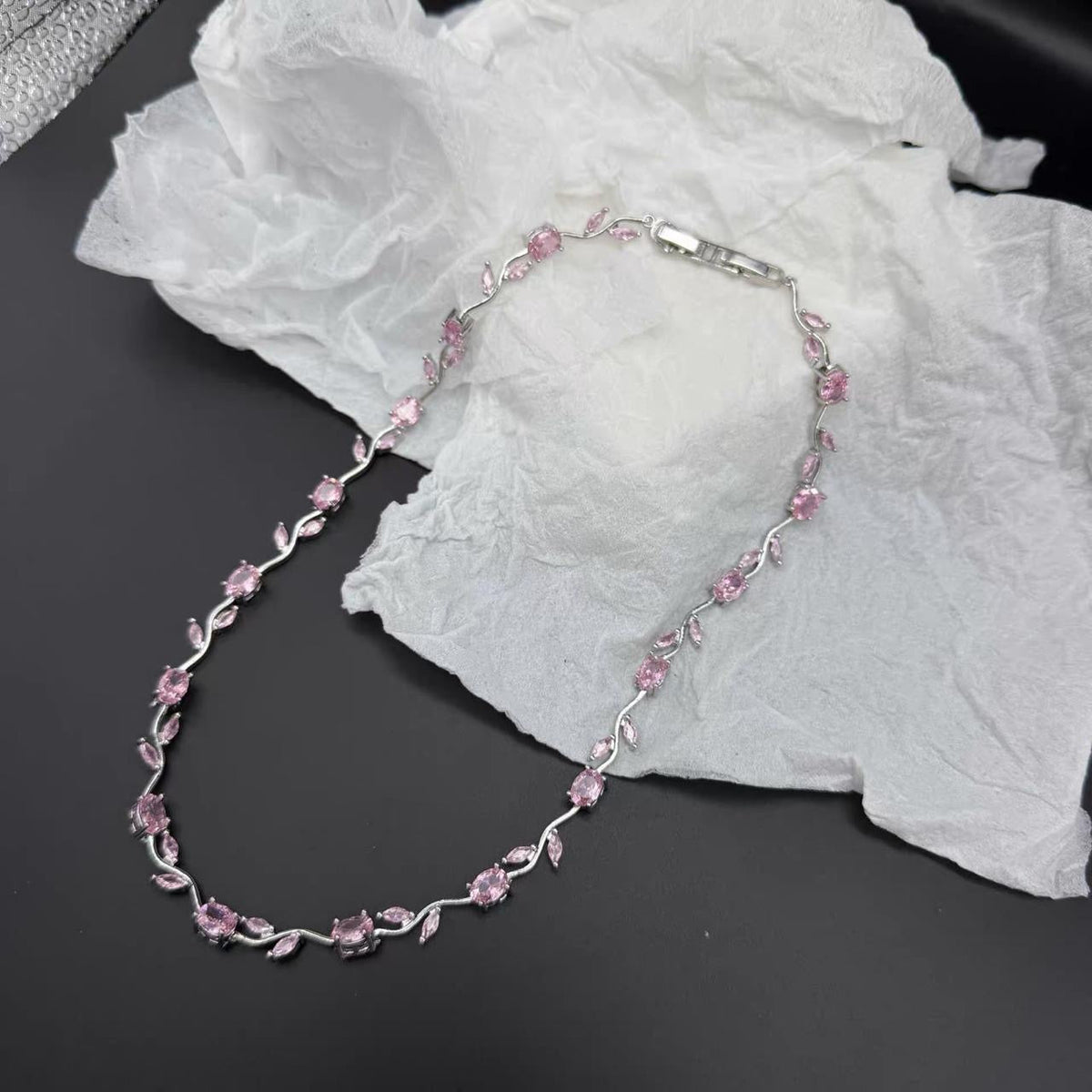 Elegant Crystal Branch Jewelry Set | Waterproof Stainless Steel Necklace & Bracelet