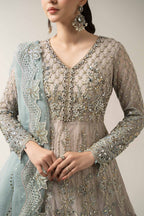 3 Piece Embroidered Net Suit | BDS-3002 |MARIA.B