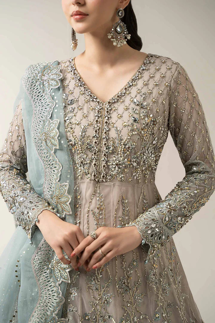 3 Piece Embroidered Net Suit | BDS-3002 |MARIA.B