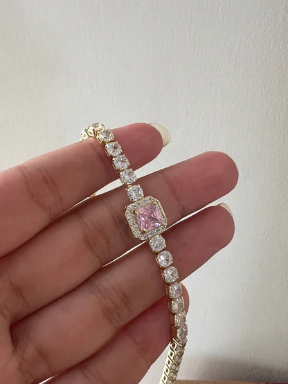 Icy Pink Zircon Bracelet