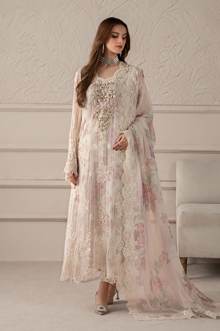 MARIA.B 3 Piece Embroidered Chiffon Suit | REPLICA MCS-25-101| NOOR E RIVAJ