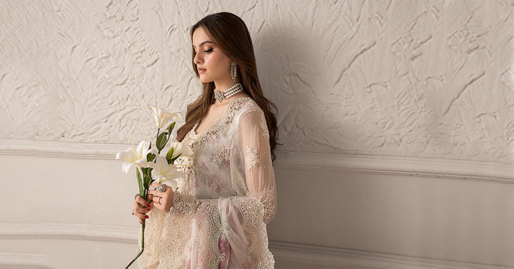 MARIA.B 3 Piece Embroidered Chiffon Suit | REPLICA MCS-25-101| NOOR E RIVAJ