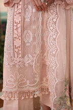 3 Piece Unstitched Embroidered Chiffon Suit:MPC-26-104-Peach Pink