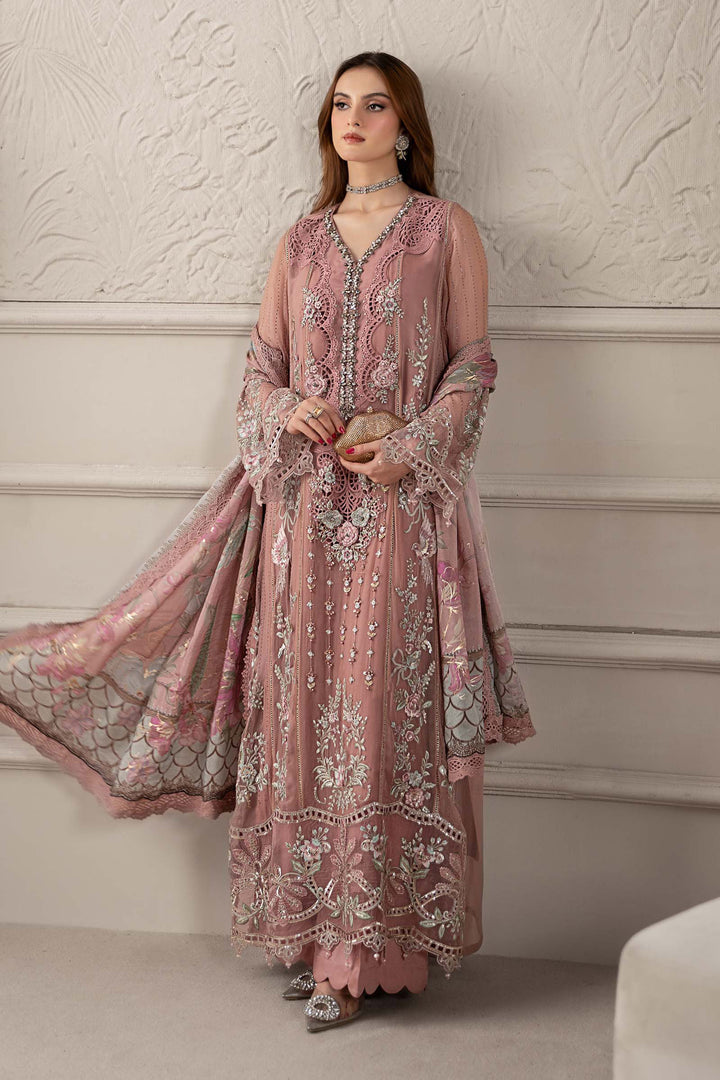 MARIA.B 3 Piece Unstitched Embroidered Chiffon | MPC-25-105