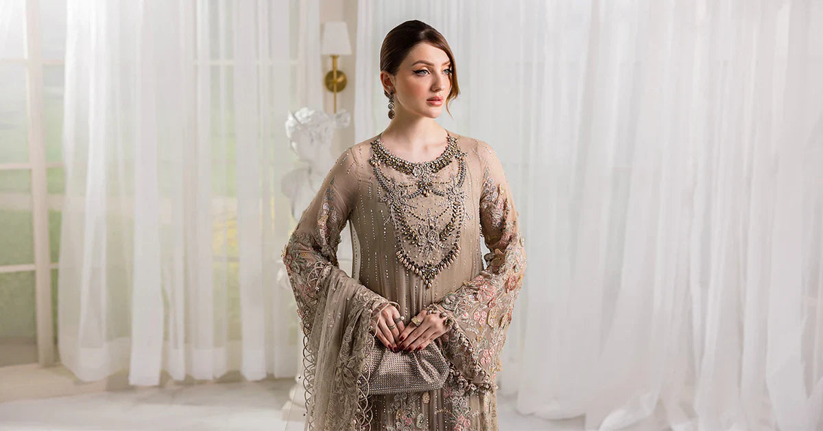 3 Piece Unstitched Embroidered Chiffon Suit | MPC-25-107