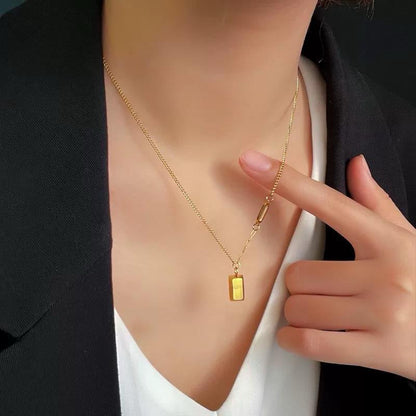 Gold Bar Pendant Necklace ✨