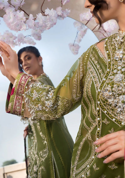 ELAF Premium Celebrations Embroidered Organza Unstitched 3Pc Sui NOOR E RIVAJ