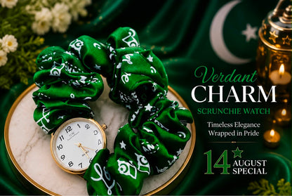 Verdant Charm Scrunchie Watch – 14th August Special