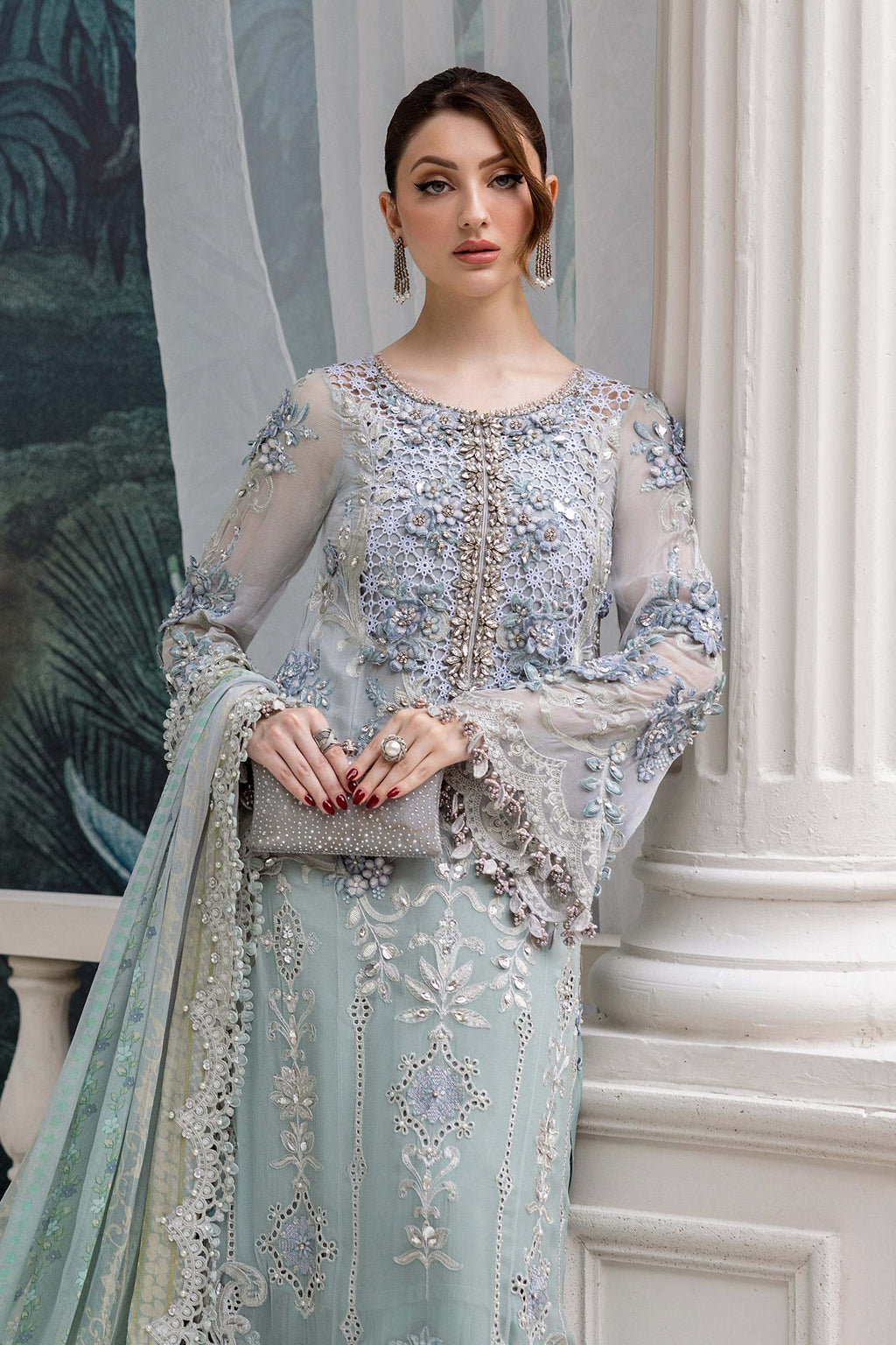 Maria B Embroidered Luxury Chiffon Unstitched 3Pc Suit MPC-25-108