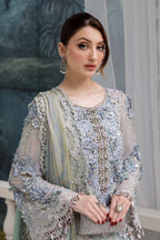 Maria B Embroidered Luxury Chiffon Unstitched 3Pc Suit MPC-25-108 RE STOCKED