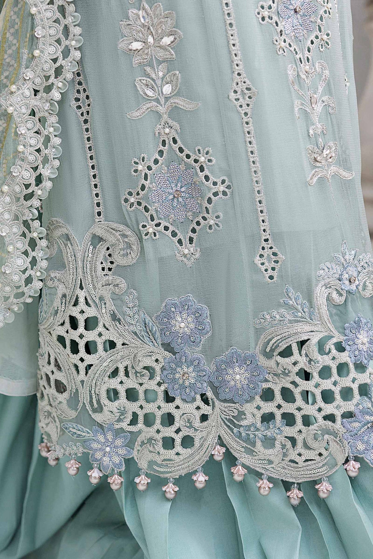 Maria B Embroidered Luxury Chiffon Unstitched 3Pc Suit MPC-25-108 NOOR E RIVAJ
