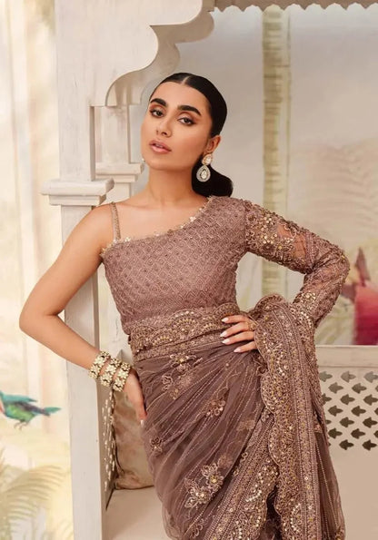 Zarqash Nora – Hand Embellished Net Saree for Weddings | Embroidered Bridal Wear | Festive ’24 Collection NOOR E RIVAJ