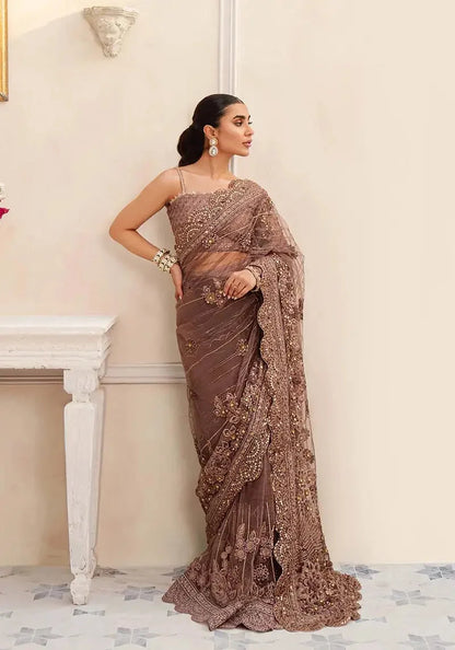 Zarqash Nora – Hand Embellished Net Saree for Weddings | Embroidered Bridal Wear | Festive ’24 Collection NOOR E RIVAJ
