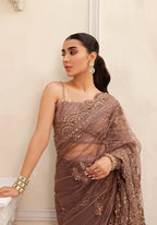 Zarqash Nora – Hand Embellished Net Saree for Weddings | Embroidered Bridal Wear | Festive ’24 Collection