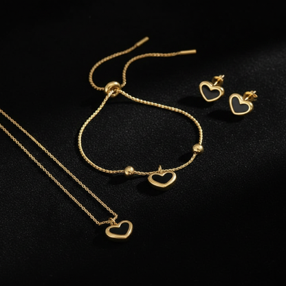 Black Heart Jewelry Set
