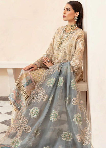 Celebrations By Elaf Embroidered Suits Unstitched 3 Piece EF23C ECH-02 Hayat - Luxury Collection 3 Piece Embroidered Organza Suit NOOR E RIVAJ