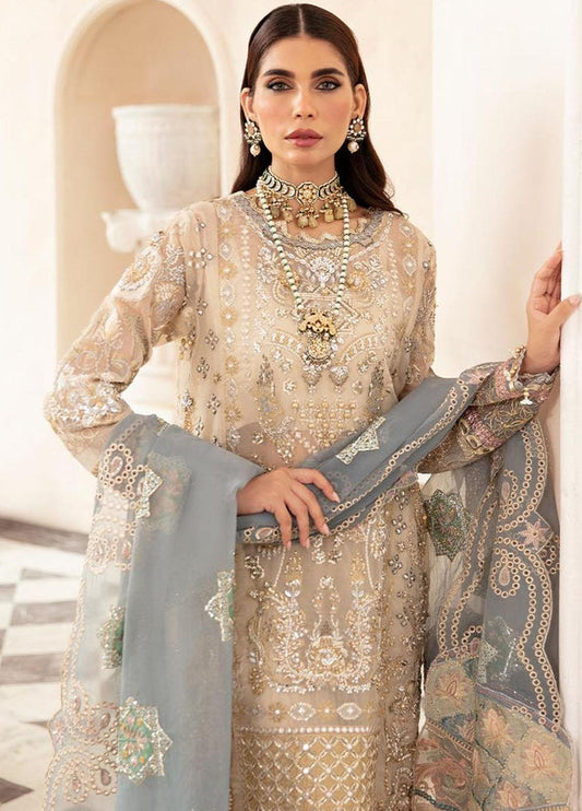 Celebrations By Elaf Embroidered Suits Unstitched 3 Piece EF23C ECH-02 Hayat - Luxury Collection 3 Piece Embroidered Organza Suit