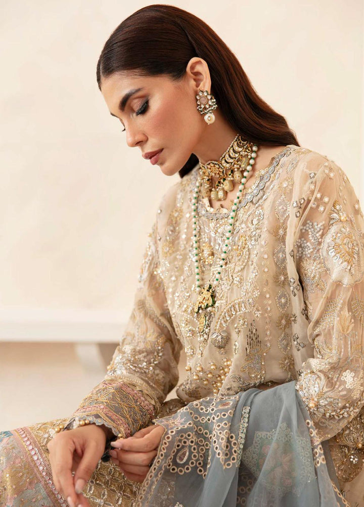 Celebrations By Elaf Embroidered Suits Unstitched 3 Piece EF23C ECH-02 Hayat - Luxury Collection 3 Piece Embroidered Organza Suit