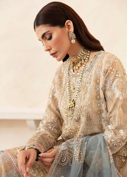 Celebrations By Elaf Embroidered Suits Unstitched 3 Piece EF23C ECH-02 Hayat - Luxury Collection 3 Piece Embroidered Organza Suit NOOR E RIVAJ