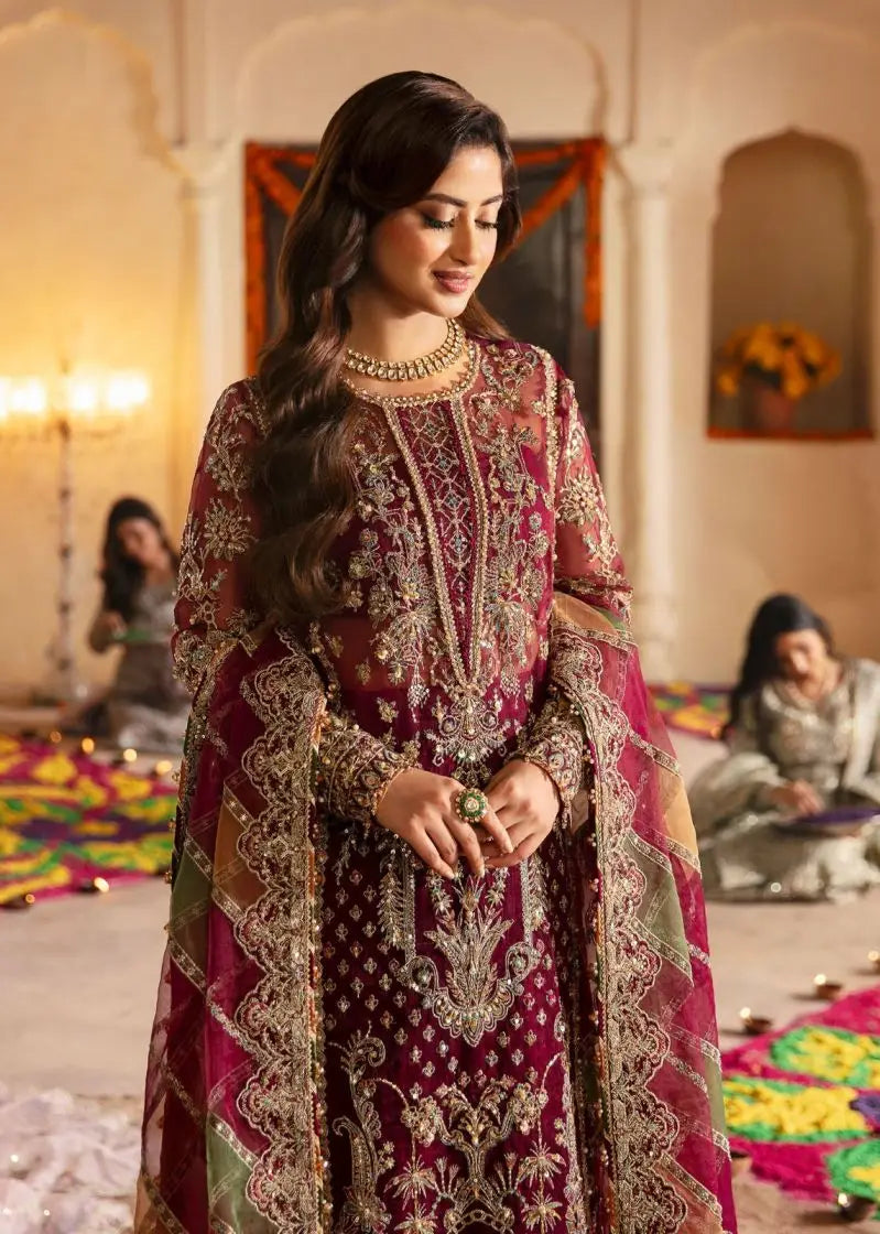 Kanwal Malik Maroon Formal Collection |FALAK|