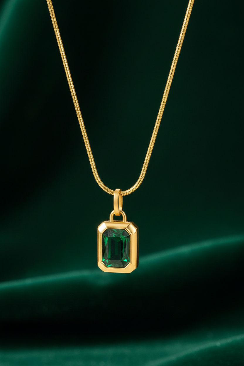 Emerald Necklace on Dark Velvet