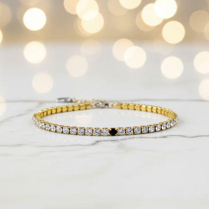 Rhinestone Tennis Bracelet – Stainless Steel
