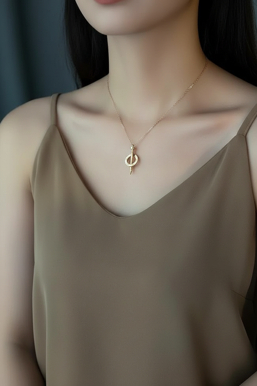 Gold Nail Ring Pendant Necklace 💛