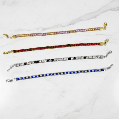 Rhinestone Tennis Bracelet – Stainless Steel