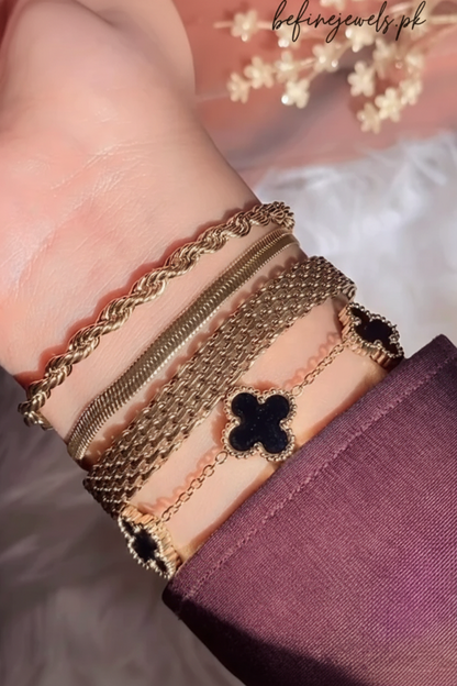 Luxe Gold Bracelet Stack – befinejewels.pk