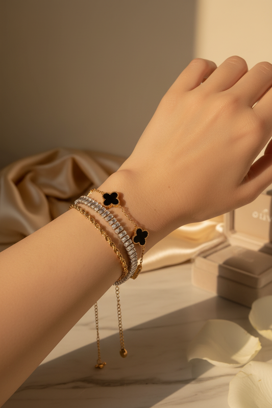 Luxe Golden Bracelet Trio