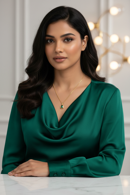Model with Emerald Green Necklace