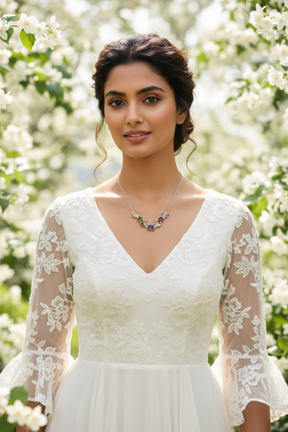 Model with Multicolor Necklace