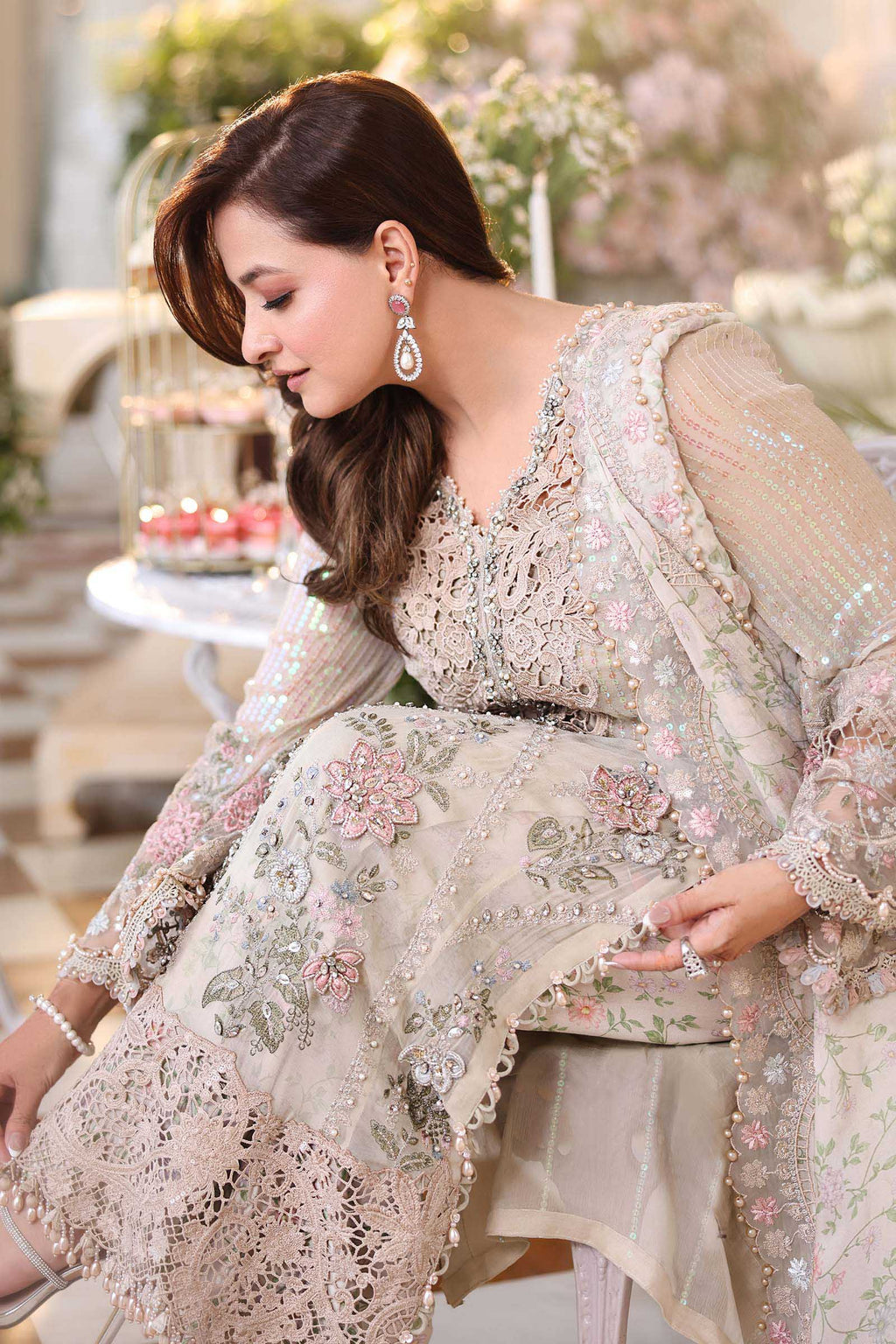 3 Piece Unstitched Embroidered Chiffon Suit mpc-26-107 NOOR E RIVAJ